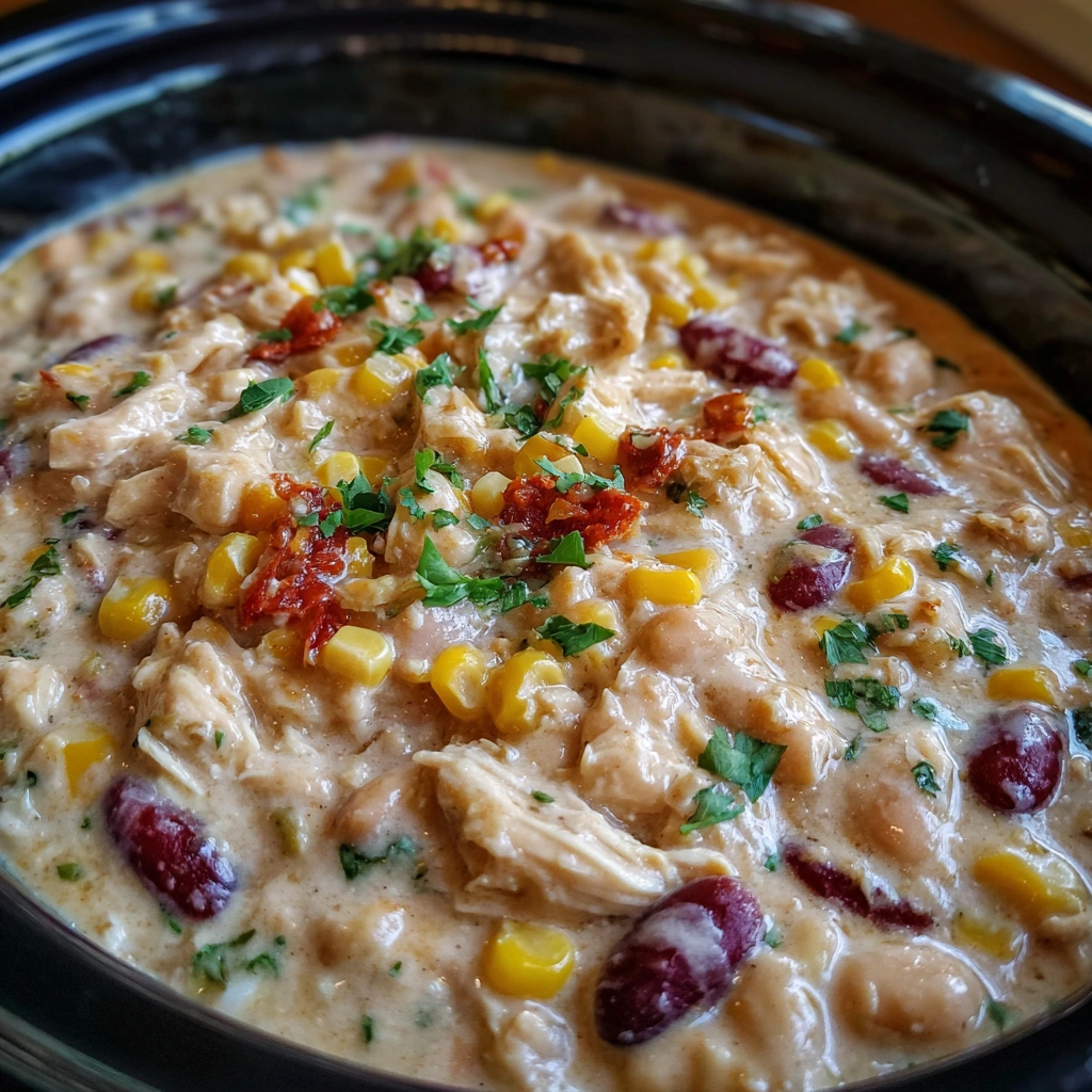 Creamiest Crockpot Cream Cheese Chicken Chili