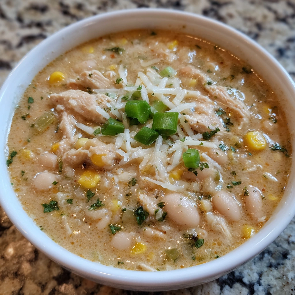 Savory Crockpot White Chicken Chili Soup